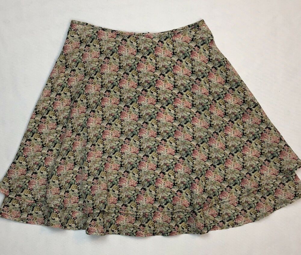 Exact Change Skirt Women Size 5 Floral Flare A-Line Layered Casual Made in USA